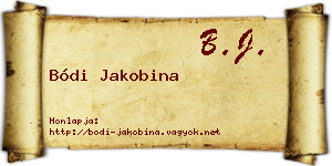 Bódi Jakobina névjegykártya
